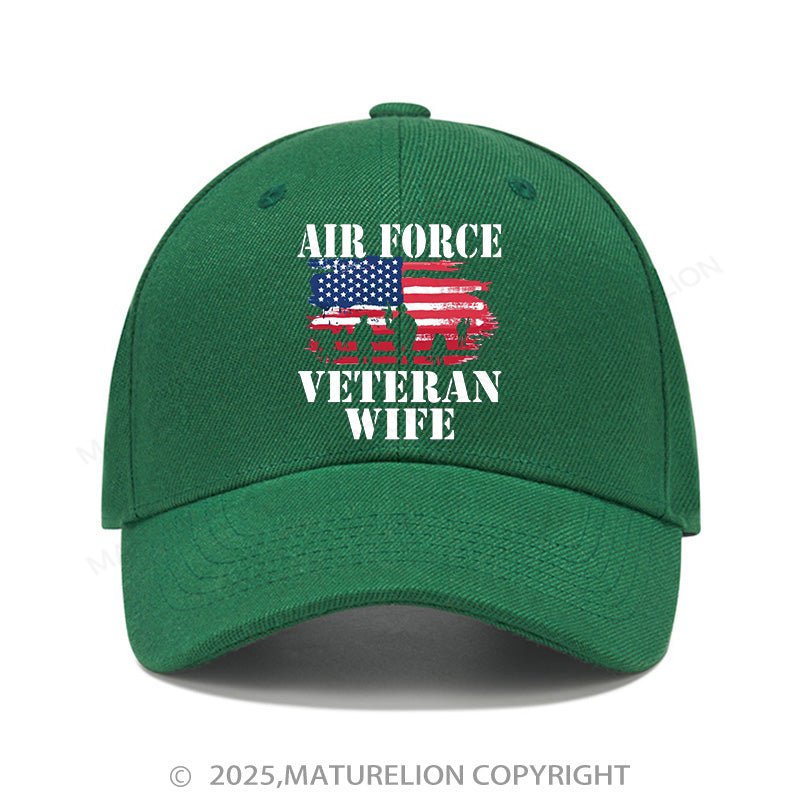 Maturelion Baseball Cap Air Force Veteran Wife Cap (Free Customization)