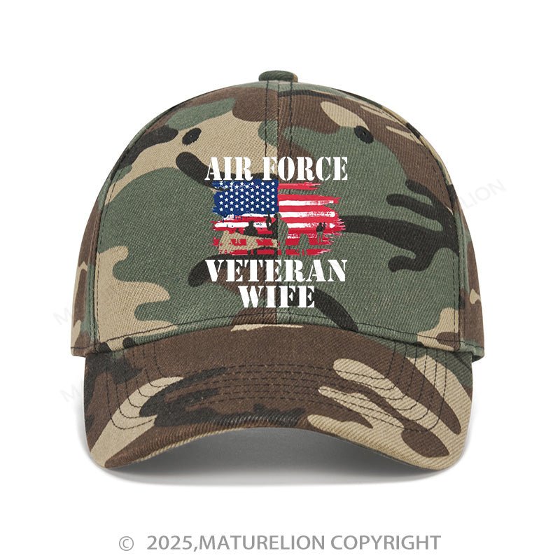 Maturelion Baseball Cap Air Force Veteran Wife Cap (Free Customization)