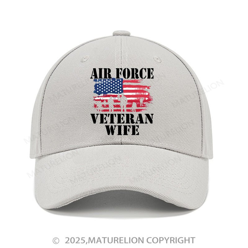 Maturelion Baseball Cap Air Force Veteran Wife Cap (Free Customization)