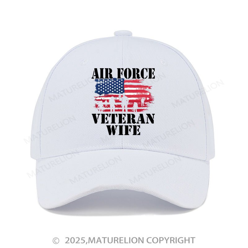 Maturelion Baseball Cap Air Force Veteran Wife Cap (Free Customization)