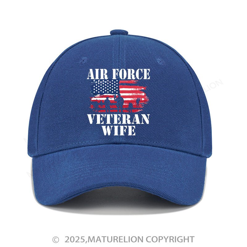 Maturelion Baseball Cap Air Force Veteran Wife Cap (Free Customization)