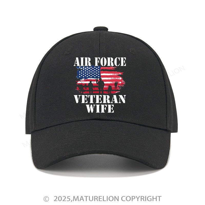 Maturelion Baseball Cap Air Force Veteran Wife Cap (Free Customization)