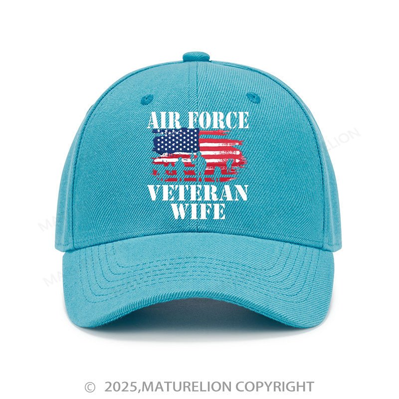 Maturelion Baseball Cap Air Force Veteran Wife Cap (Free Customization)