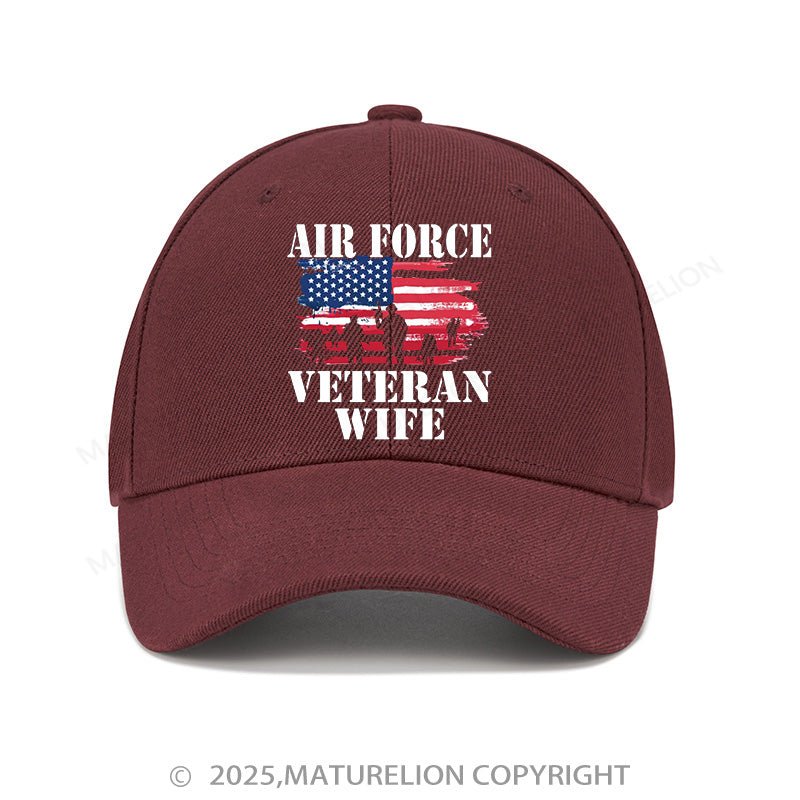 Maturelion Baseball Cap Air Force Veteran Wife Cap (Free Customization)