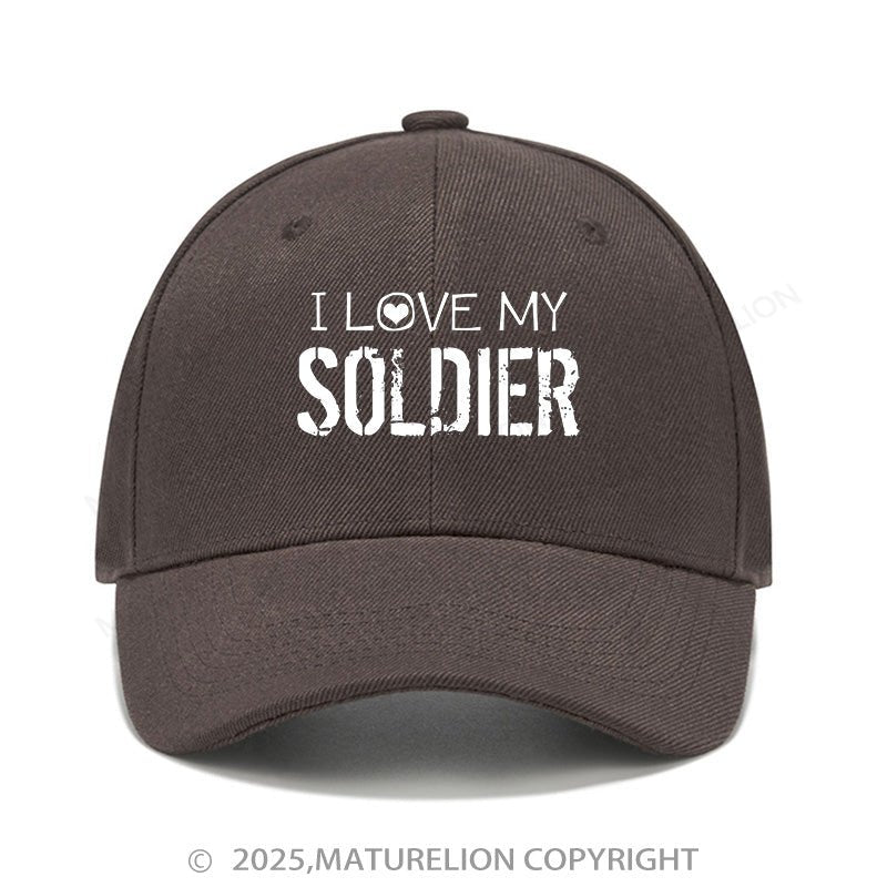 Maturelion Baseball Cap I Love My Soldier Cap (Free Customization)