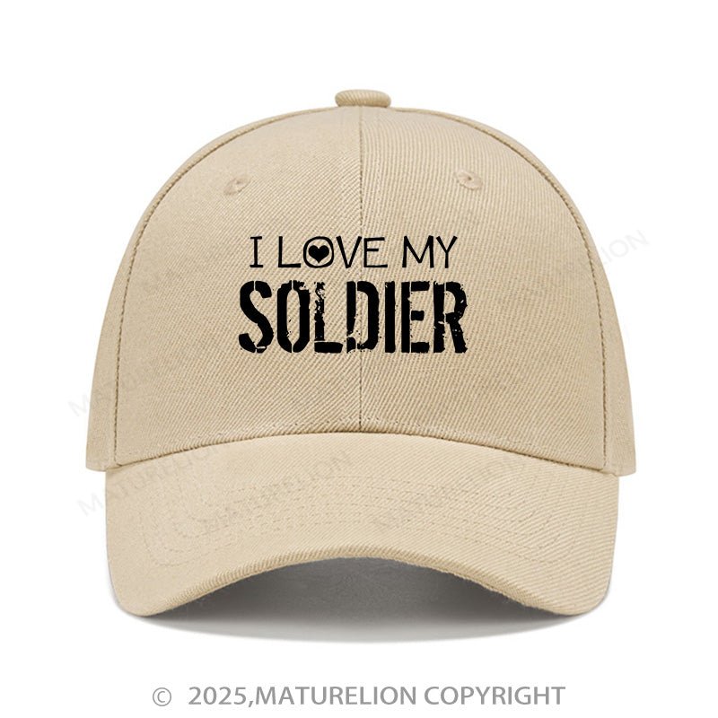 Maturelion Baseball Cap I Love My Soldier Cap (Free Customization)