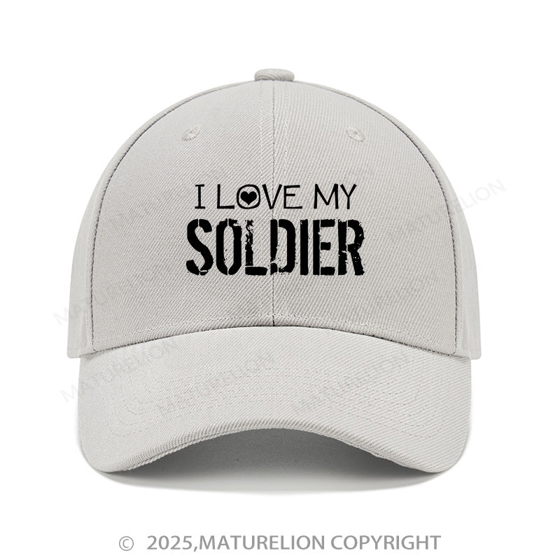 Maturelion Baseball Cap I Love My Soldier Cap (Free Customization)