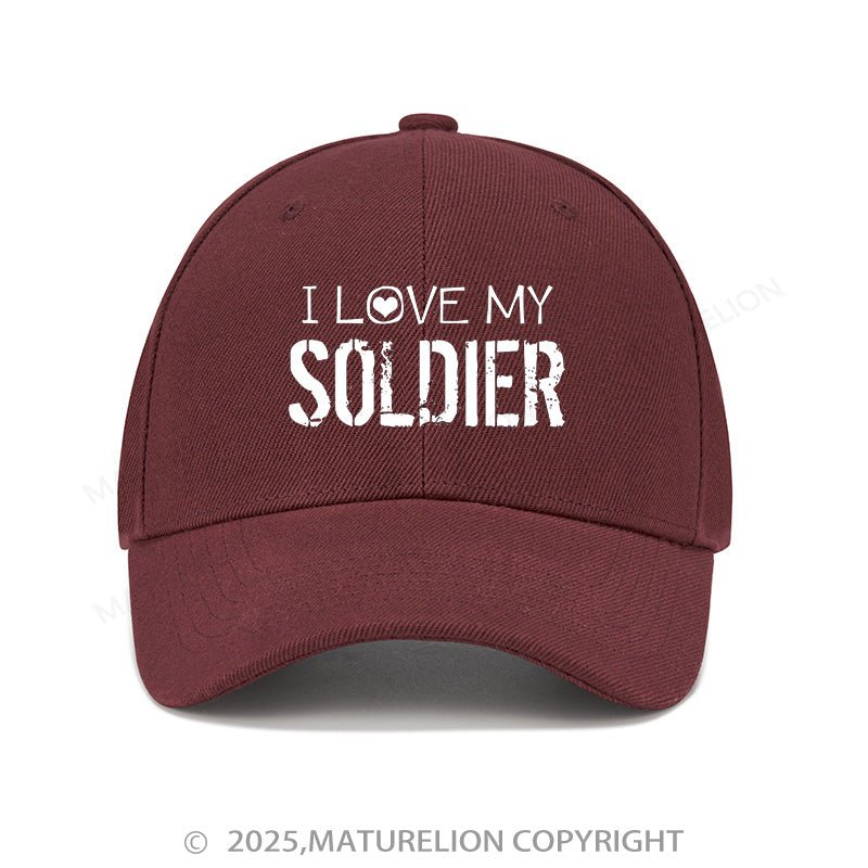 Maturelion Baseball Cap I Love My Soldier Cap (Free Customization)