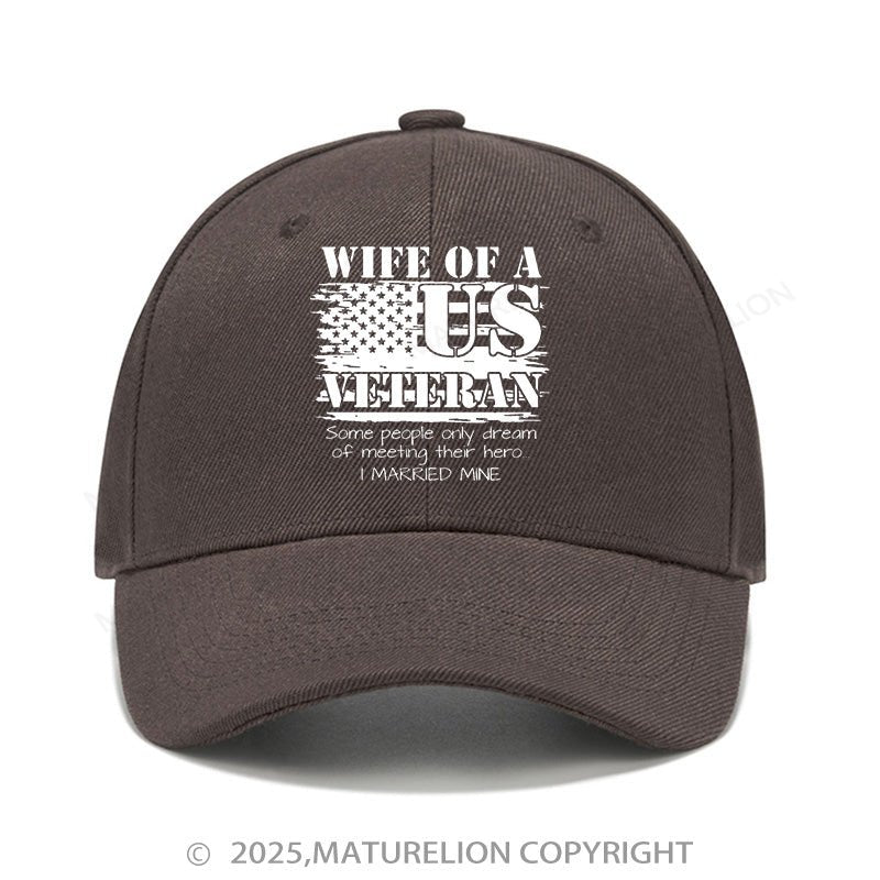 Maturelion Baseball Cap Proud Wife Of A Us Veteran Military Cap (Free Customization)