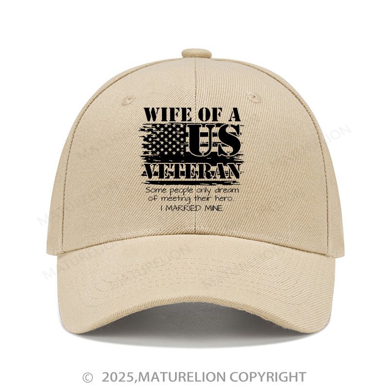 Maturelion Baseball Cap Proud Wife Of A Us Veteran Military Cap (Free Customization)