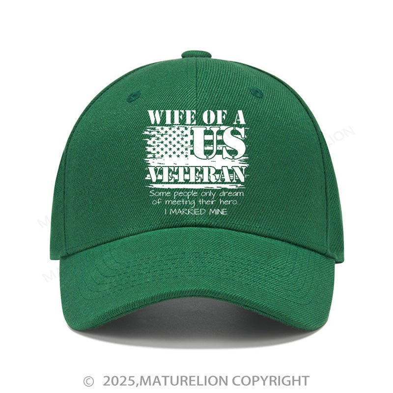 Maturelion Baseball Cap Proud Wife Of A Us Veteran Military Cap (Free Customization)