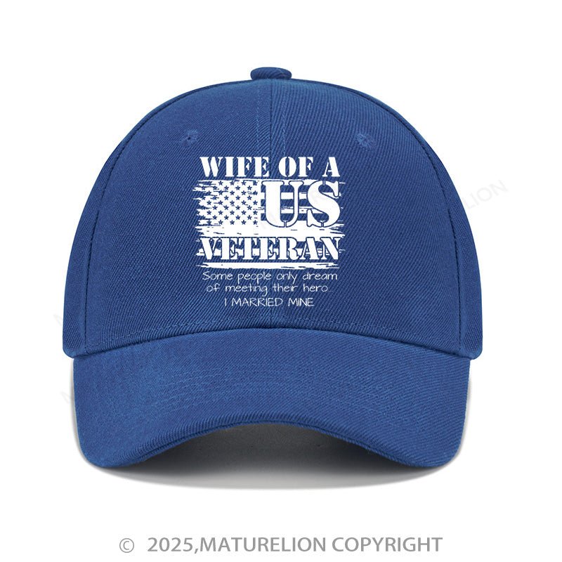 Maturelion Baseball Cap Proud Wife Of A Us Veteran Military Cap (Free Customization)