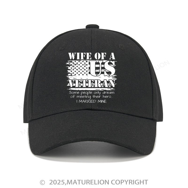 Maturelion Baseball Cap Proud Wife Of A Us Veteran Military Cap (Free Customization)