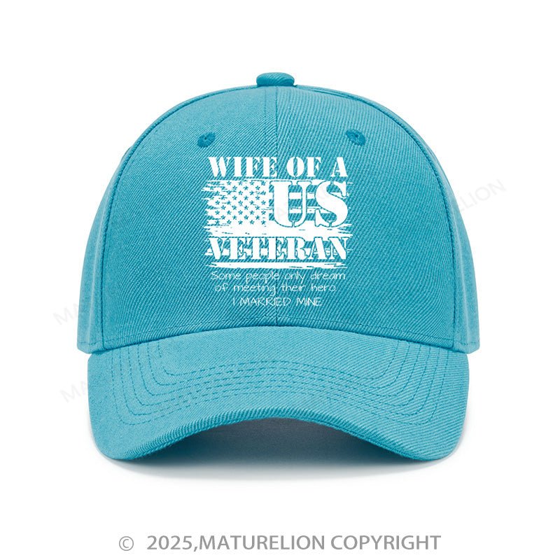 Maturelion Baseball Cap Proud Wife Of A Us Veteran Military Cap (Free Customization)