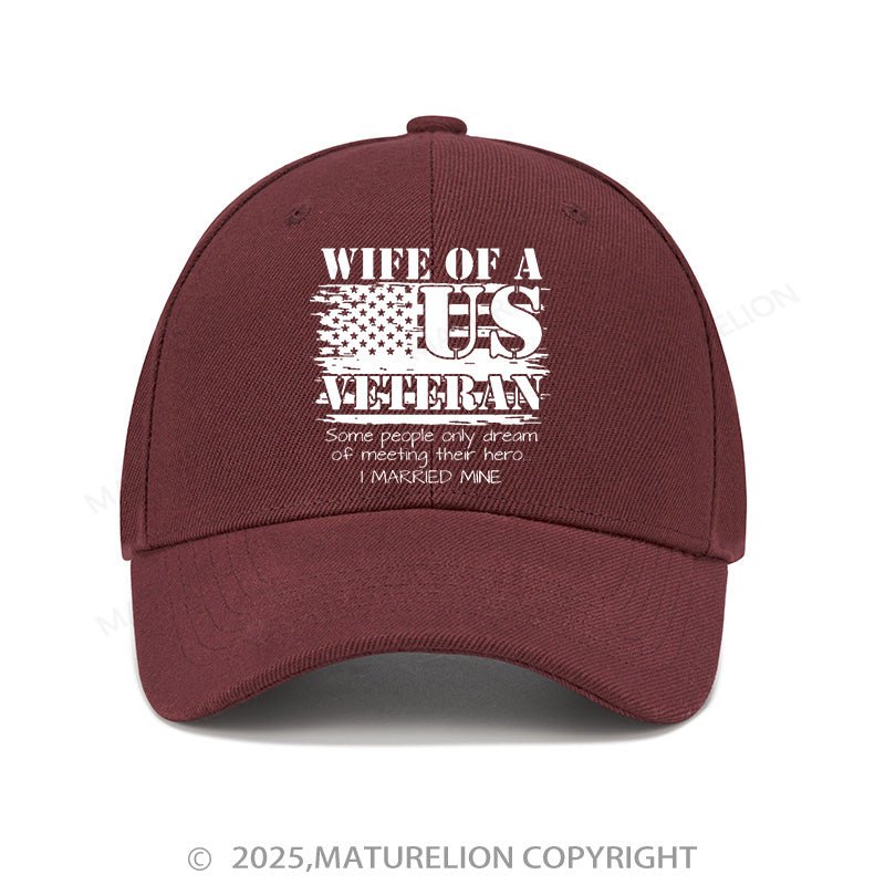 Maturelion Baseball Cap Proud Wife Of A Us Veteran Military Cap (Free Customization)