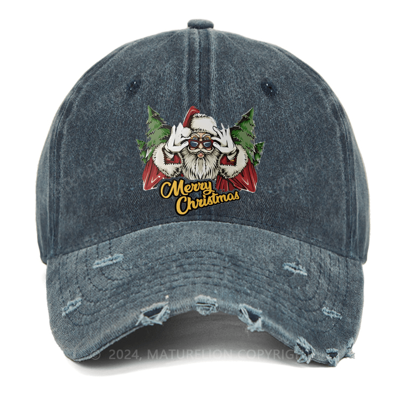 Maturelion Christmas Cap Merry Christmas Washed Vintage Cap