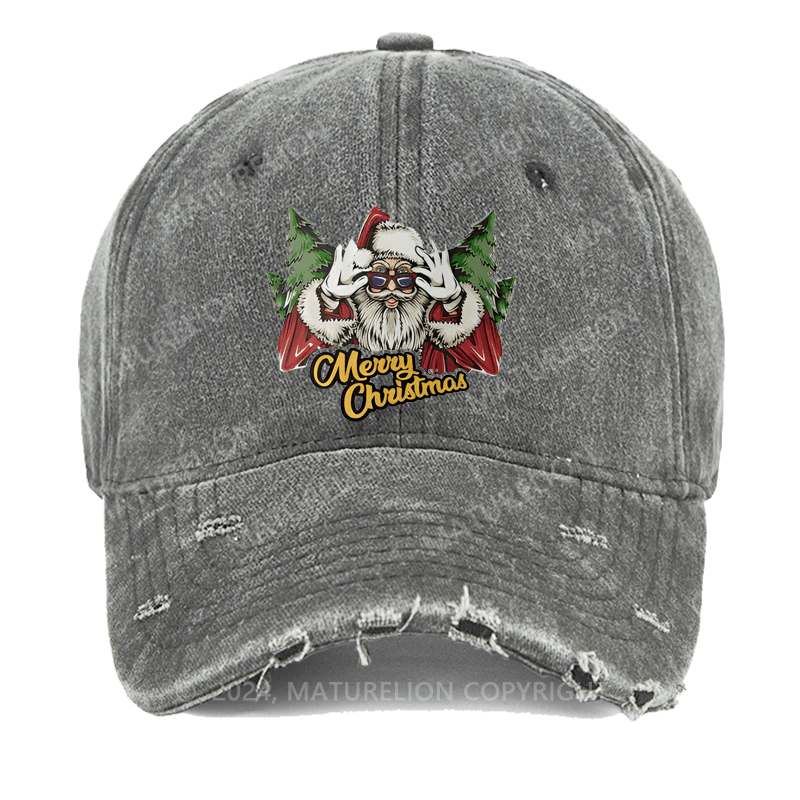 Maturelion Christmas Cap Merry Christmas Washed Vintage Cap