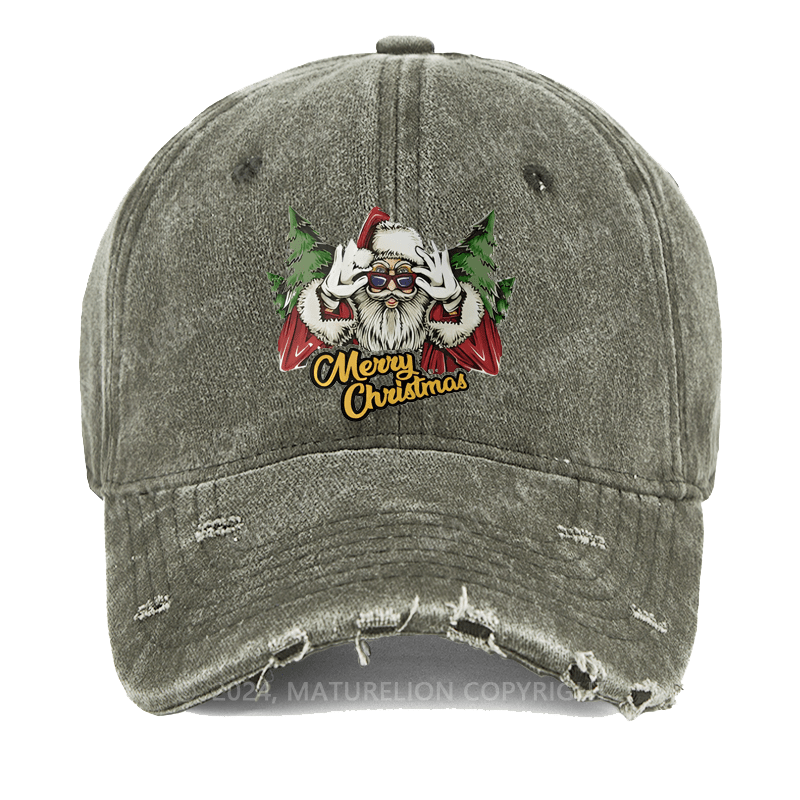 Maturelion Christmas Cap Merry Christmas Washed Vintage Cap