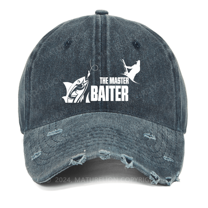Maturelion Christmas Cap The Master Baiter Fishing Washed Vintage Cap