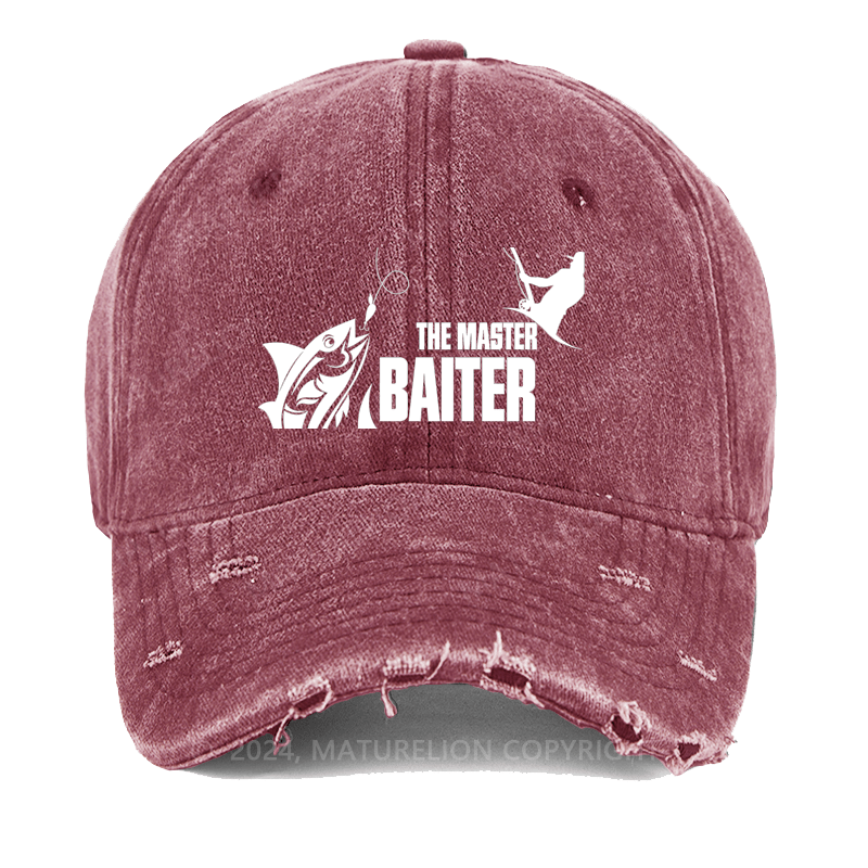 Maturelion Christmas Cap The Master Baiter Fishing Washed Vintage Cap