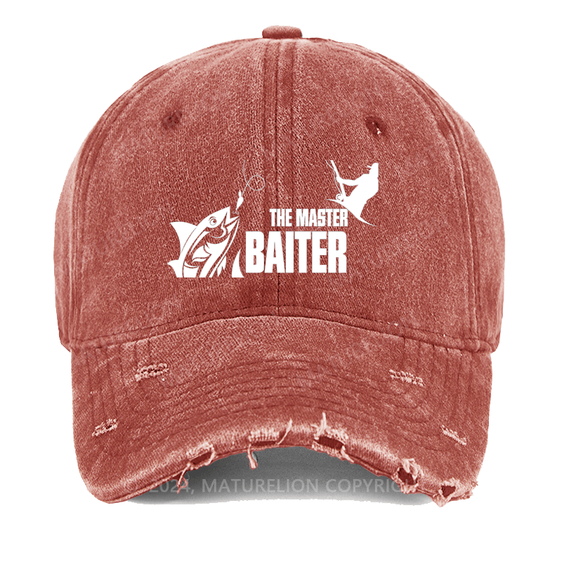 Maturelion Christmas Cap The Master Baiter Fishing Washed Vintage Cap