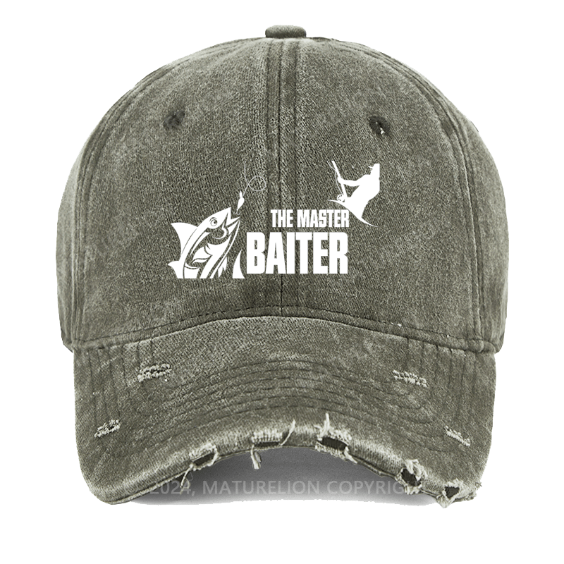 Maturelion Christmas Cap The Master Baiter Fishing Washed Vintage Cap