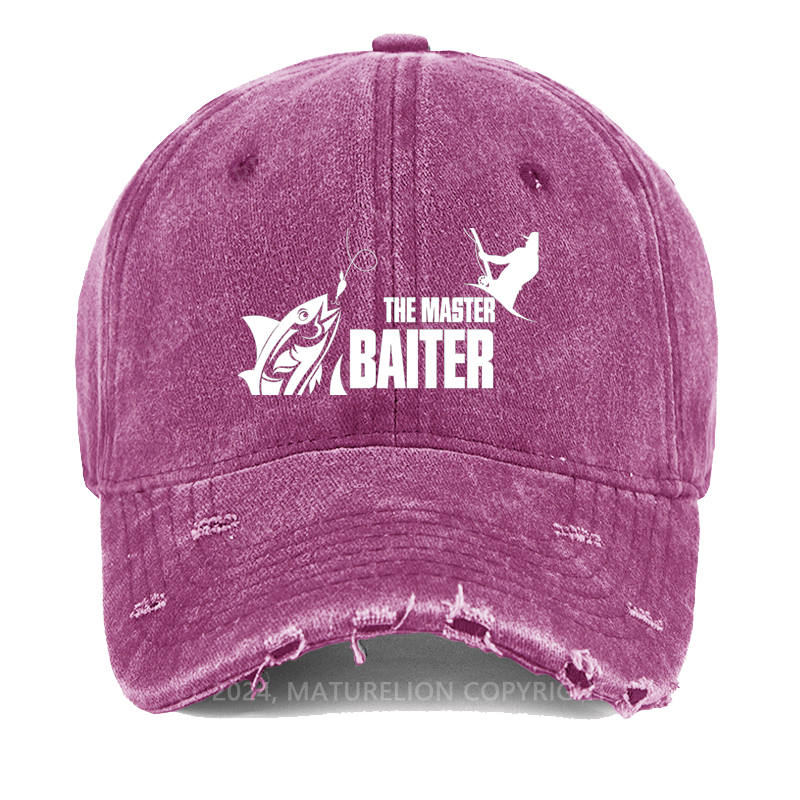 Maturelion Christmas Cap The Master Baiter Fishing Washed Vintage Cap