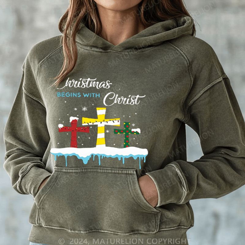 Maturelion Christmas Hoodie Being With Christ Women Hoodie