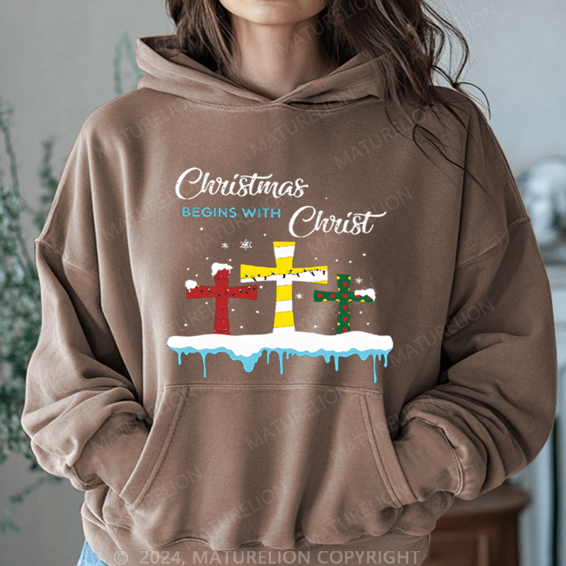 Maturelion Christmas Hoodie Being With Christ Women Hoodie