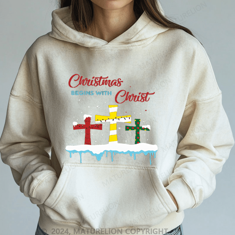 Maturelion Christmas Hoodie Being With Christ Women Hoodie