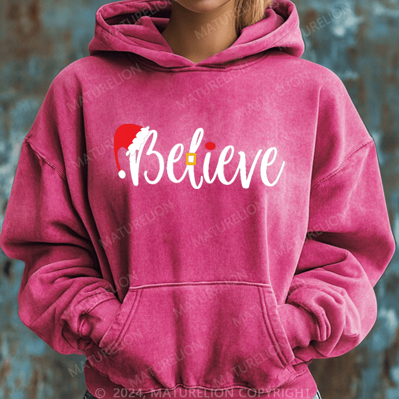 Maturelion Christmas Hoodie Believe Women Hoodie