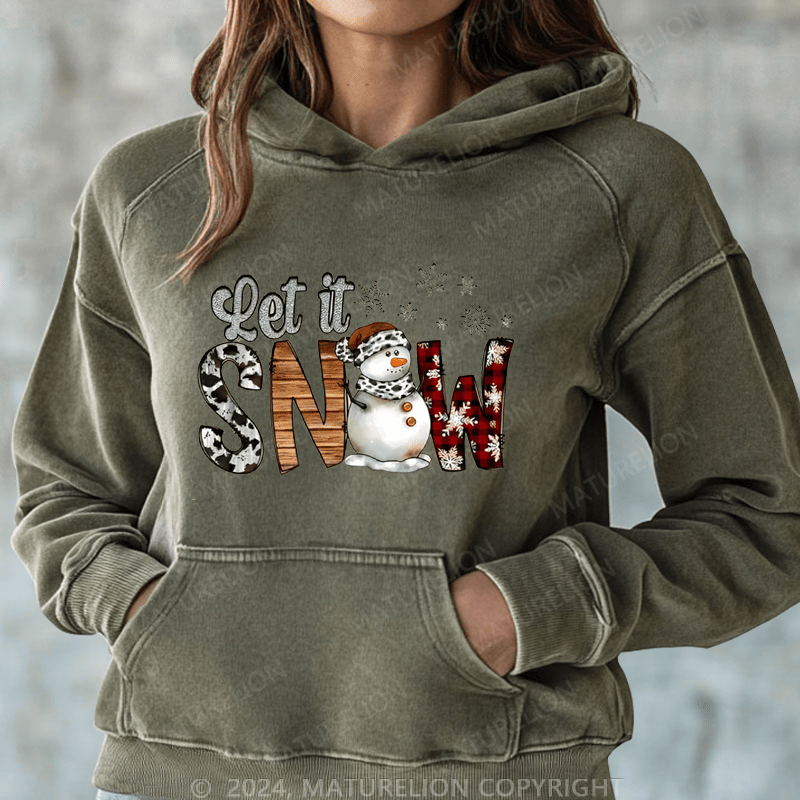 Maturelion Christmas Hoodie Let It Snow Women Hoodie
