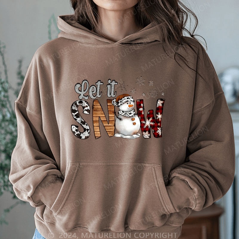Maturelion Christmas Hoodie Let It Snow Women Hoodie