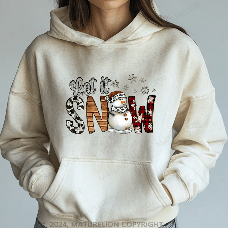 Maturelion Christmas Hoodie Let It Snow Women Hoodie