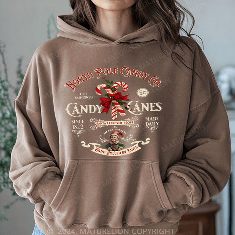 Maturelion Christmas Hoodie North Pole Candy Women Hoodie