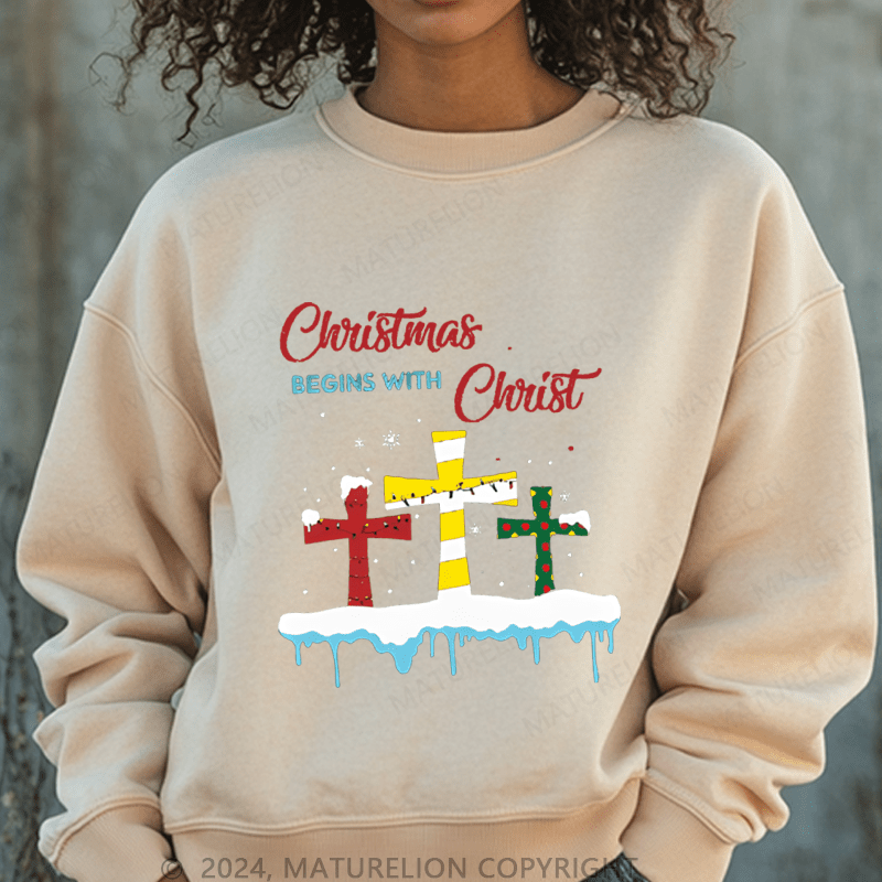 Maturelion Christmas Sweatshirt Being With Christ Women Sweatshirt