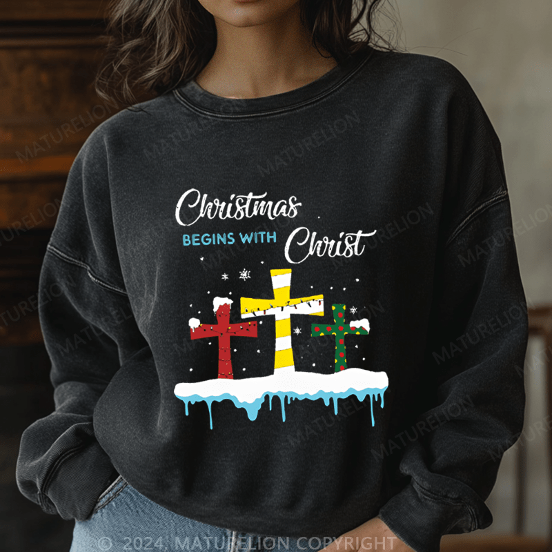 Maturelion Christmas Sweatshirt Being With Christ Women Sweatshirt