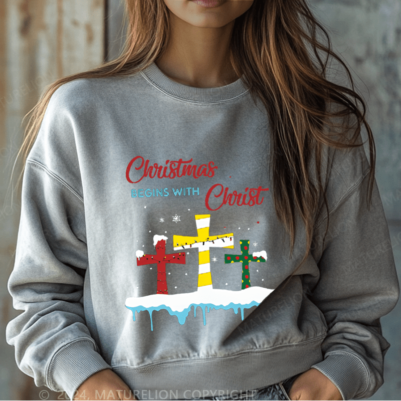 Maturelion Christmas Sweatshirt Being With Christ Women Sweatshirt