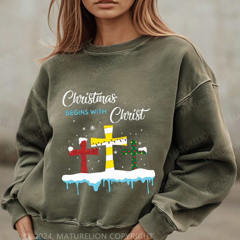 Maturelion Christmas Sweatshirt Being With Christ Women Sweatshirt