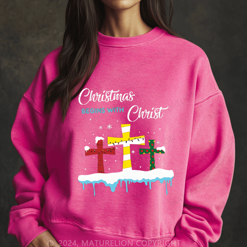 Maturelion Christmas Sweatshirt Being With Christ Women Sweatshirt