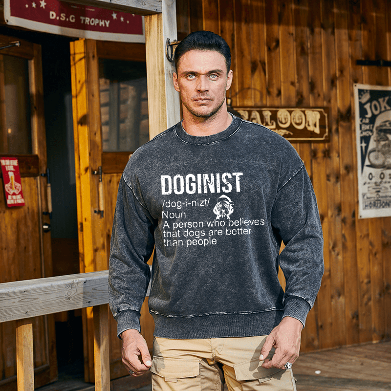 Maturelion Christmas Sweatshirt Doginist Definition Dogs Are Better Than People Funny Quote Custom Washed Sweatshirt