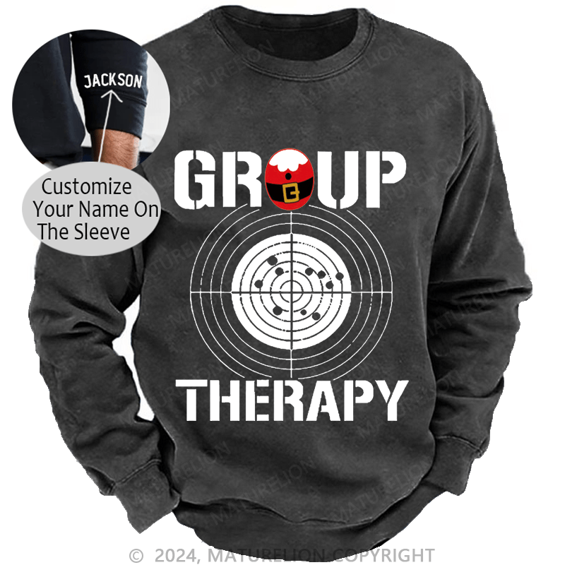 Maturelion Christmas Sweatshirt Group Therapy Custom Washed Sweatshirt