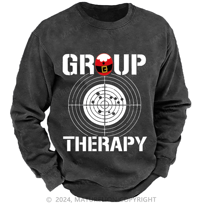 Maturelion Christmas Sweatshirt Group Therapy Custom Washed Sweatshirt