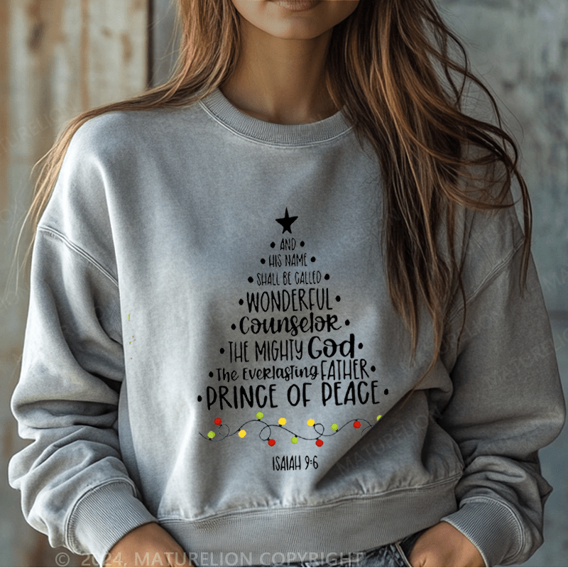 Maturelion Christmas Sweatshirt His Name Shall Be Called Wonderful Counselor Women Sweatshirt