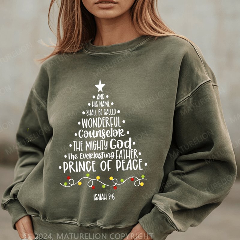 Maturelion Christmas Sweatshirt His Name Shall Be Called Wonderful Counselor Women Sweatshirt