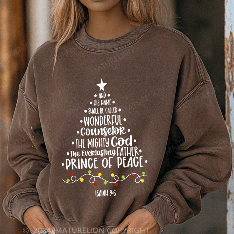 Maturelion Christmas Sweatshirt His Name Shall Be Called Wonderful Counselor Women Sweatshirt