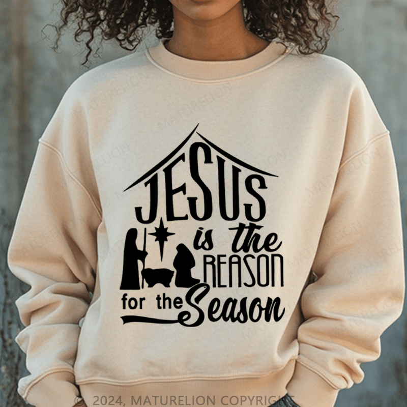 Maturelion Christmas Sweatshirt Juses Is The Season For The Season Women Sweatshirt