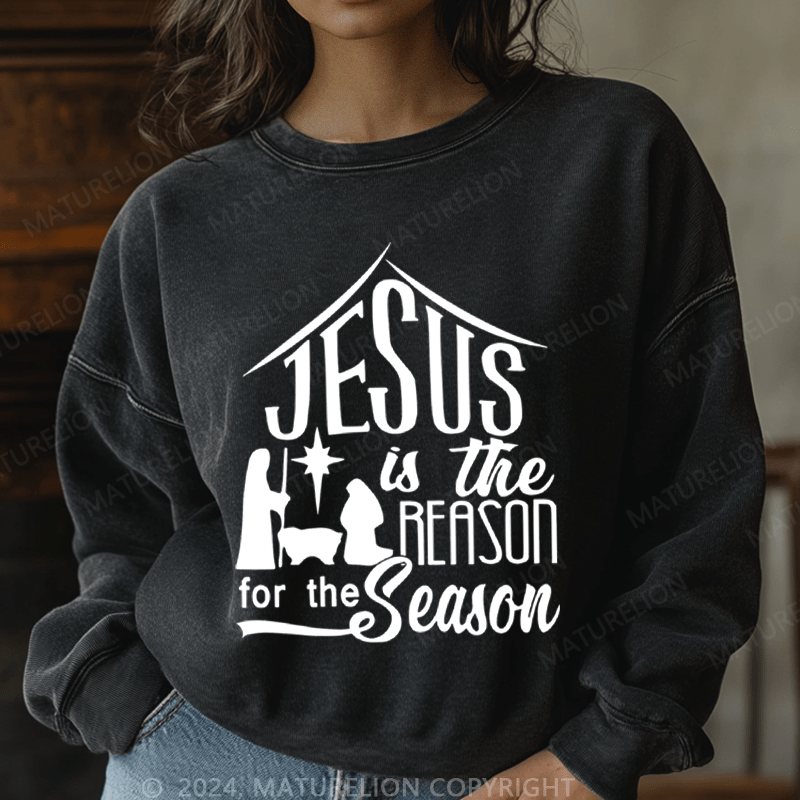 Maturelion Christmas Sweatshirt Juses Is The Season For The Season Women Sweatshirt
