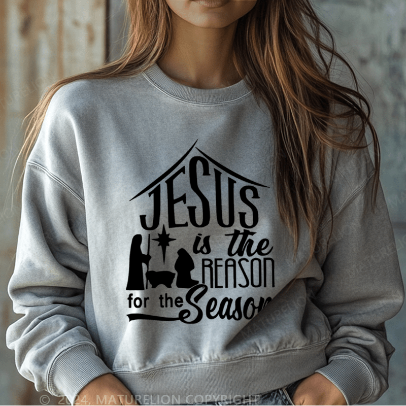 Maturelion Christmas Sweatshirt Juses Is The Season For The Season Women Sweatshirt