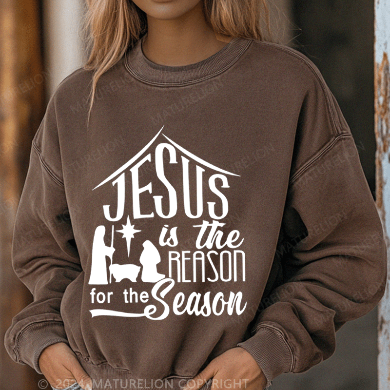 Maturelion Christmas Sweatshirt Juses Is The Season For The Season Women Sweatshirt
